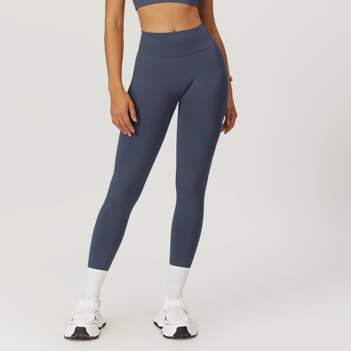 Leggings de sport taille haute de couleur unie pour femmes