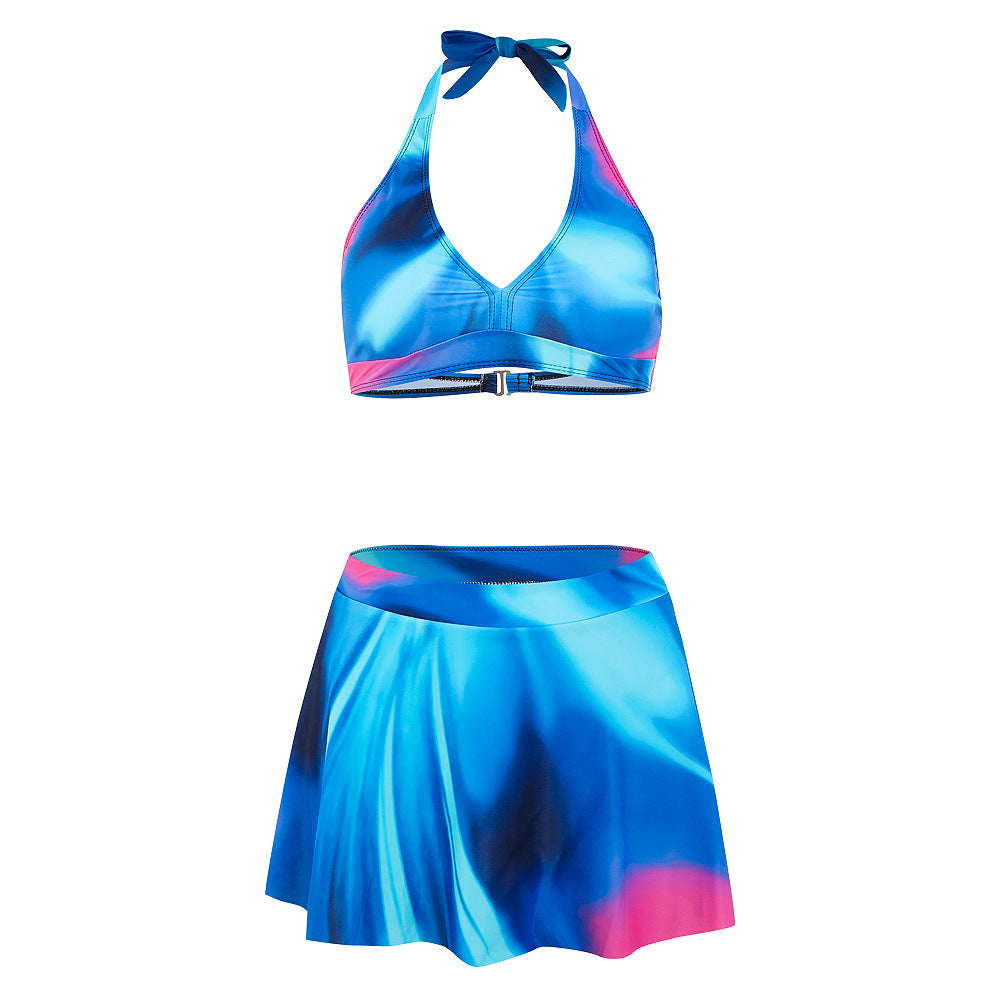 Maillot de bain bikini à lacets et imprimé tendance pour femme