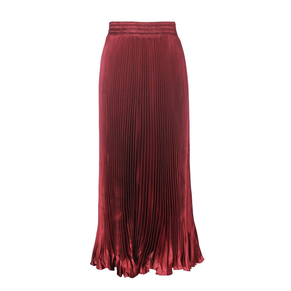 Women Fashion Solid Color Pleated Skirt in Cotton Silk
