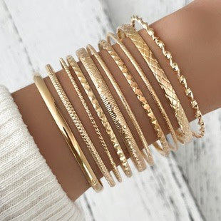 Conjunto de pulseras sencillas multicapa de estilo bohemio
