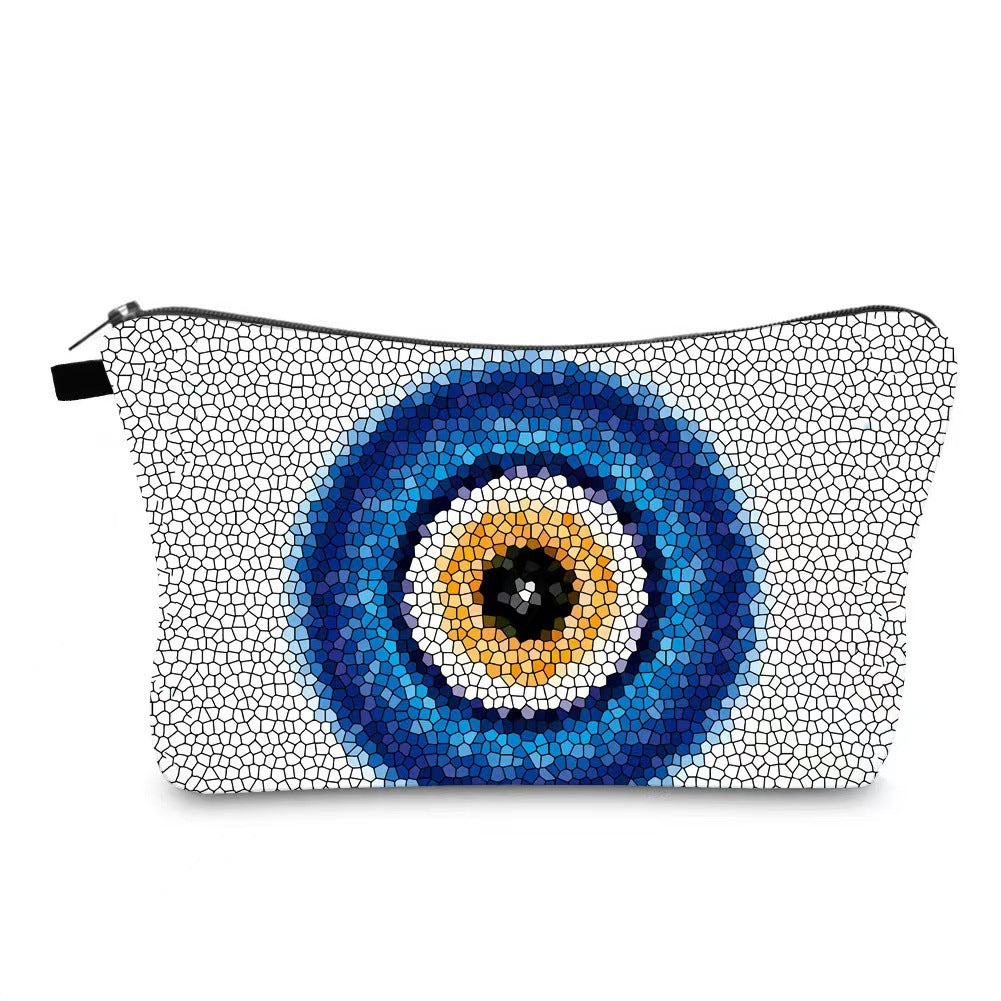 Bolsa de cosméticos sencilla y moderna con diseño de ojo malvado para mujer