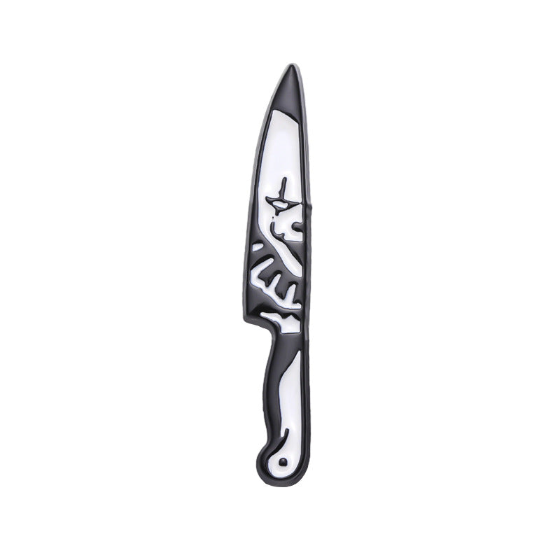 Broche poignard tête de mort punk gothique pour femme Halloween