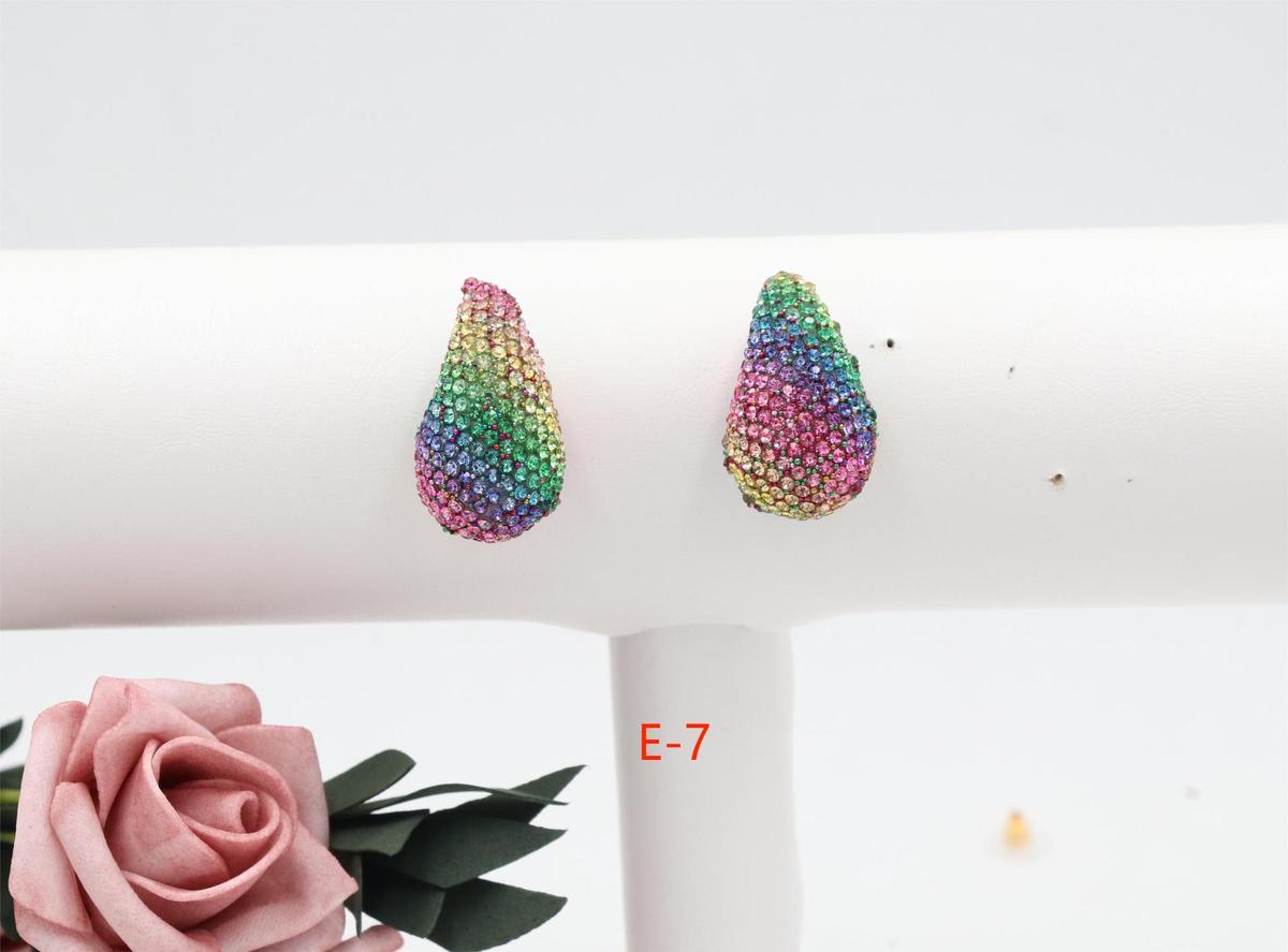 Women Fashion Simple Zircon Water-Drop Earrings