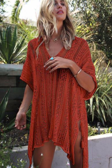 Traje de baño de punto holgado informal para mujer