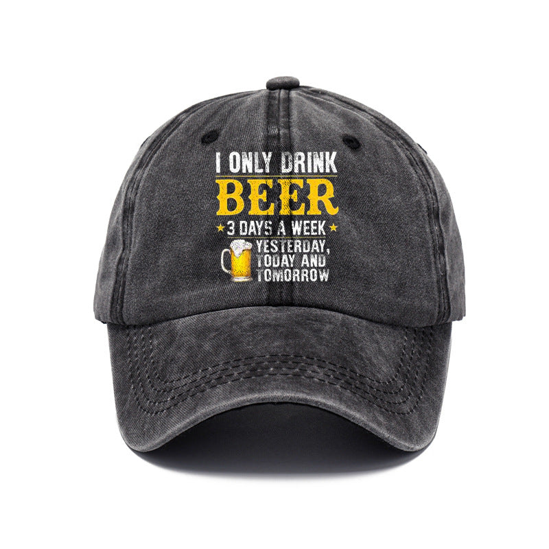 Men Women Fashion Casual Vintage Solid Color Letter Cap