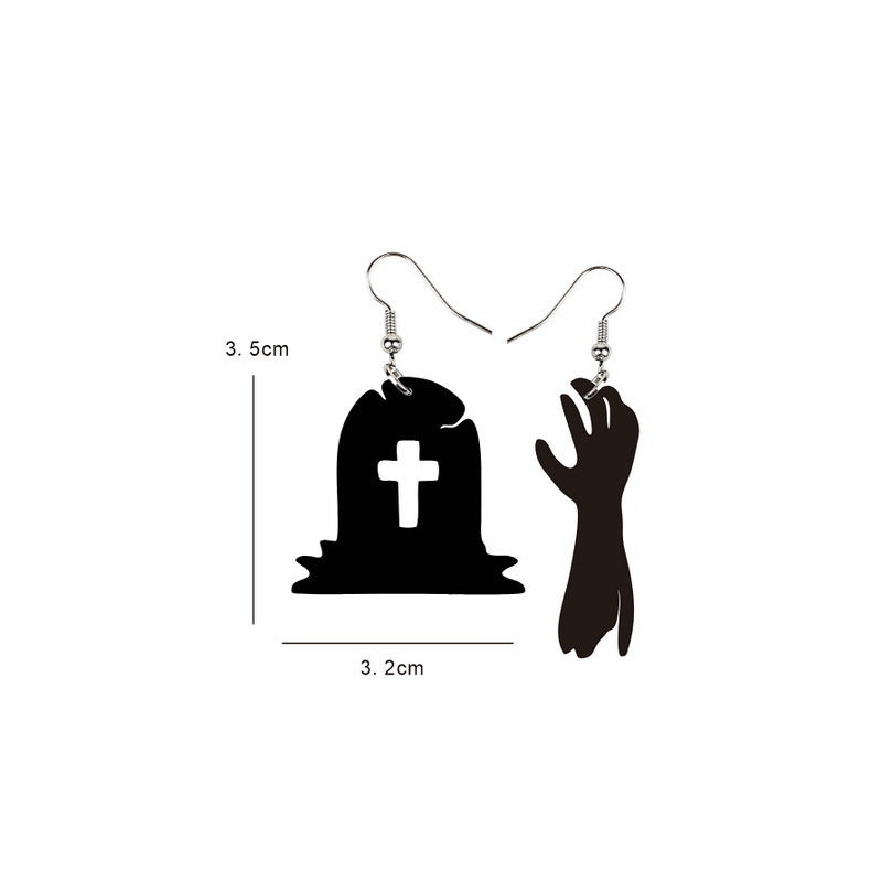 Pendientes colgantes de acrílico gótico oscuro para mujer de Halloween