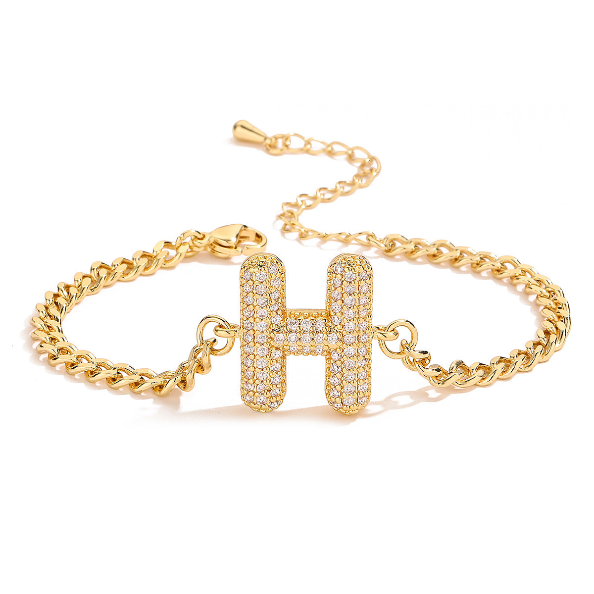 Fashion 26 Zircon Alphabet Bracelet