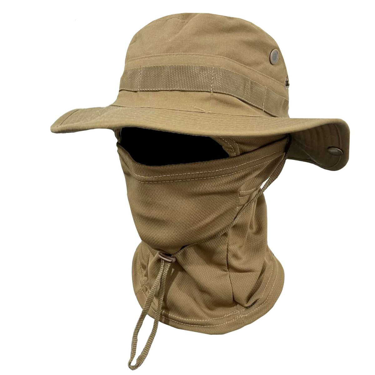 Sombrero Boonie de camuflaje resistente al viento para hombre con mascarilla