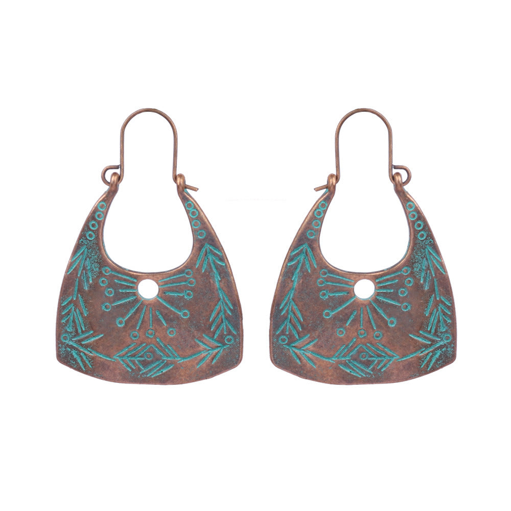 Boucles d'oreilles turquoise de style ethnique bohème