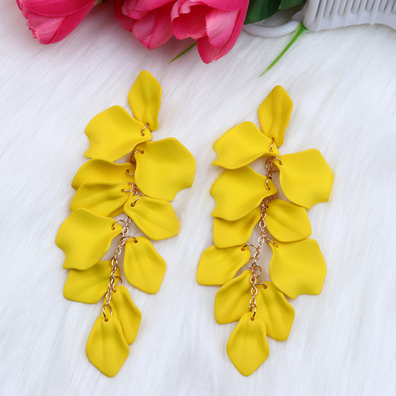 Bohemian Style Personalized Tassel Petal Earrings