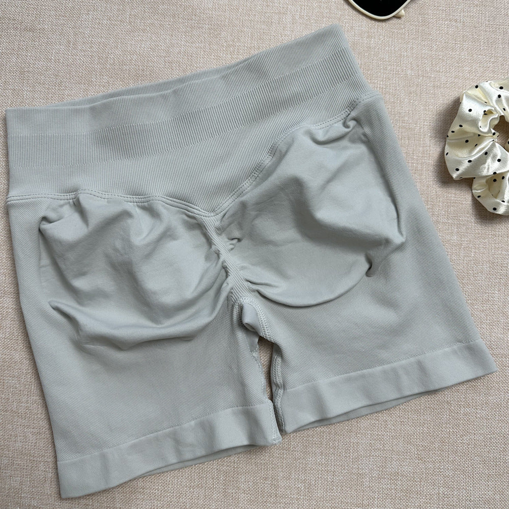 Short de yoga sans coutures élastique et décontracté pour femme