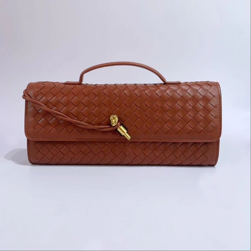 Women Fashion Casual Solid Color Woven Handbag