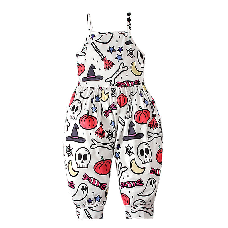 Kids Toddler Girls Boys Summer Casual Pumpkin Jumpsuit
