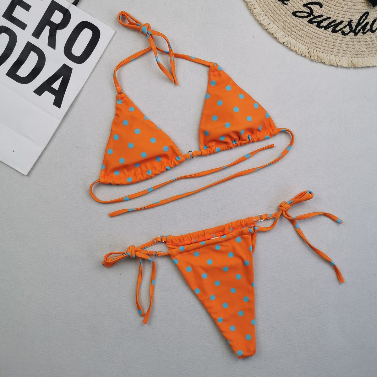 Women Sexy Lace-Up Print Bikini