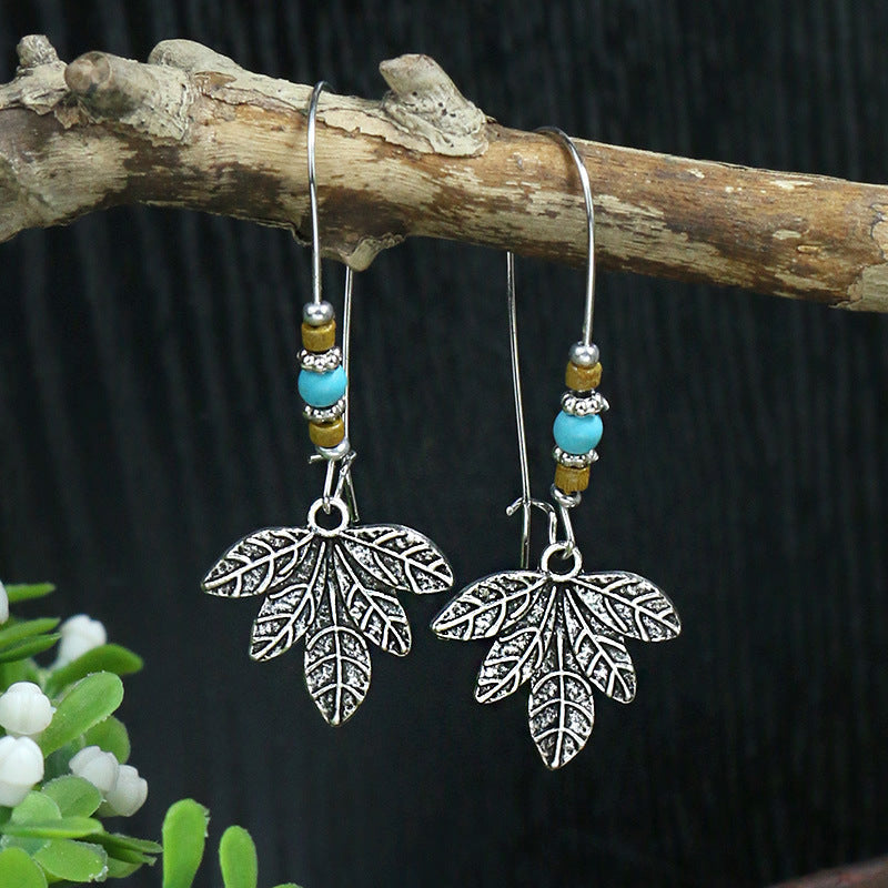Boucles d'oreilles longues bohèmes en forme de goutte turquoise