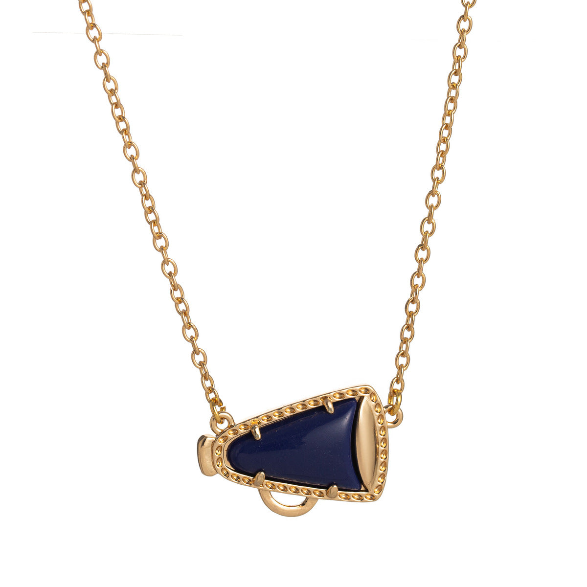 Collar sencillo de cuerno con gotero de aceite para mujer, con colgante geométrico de nácar.