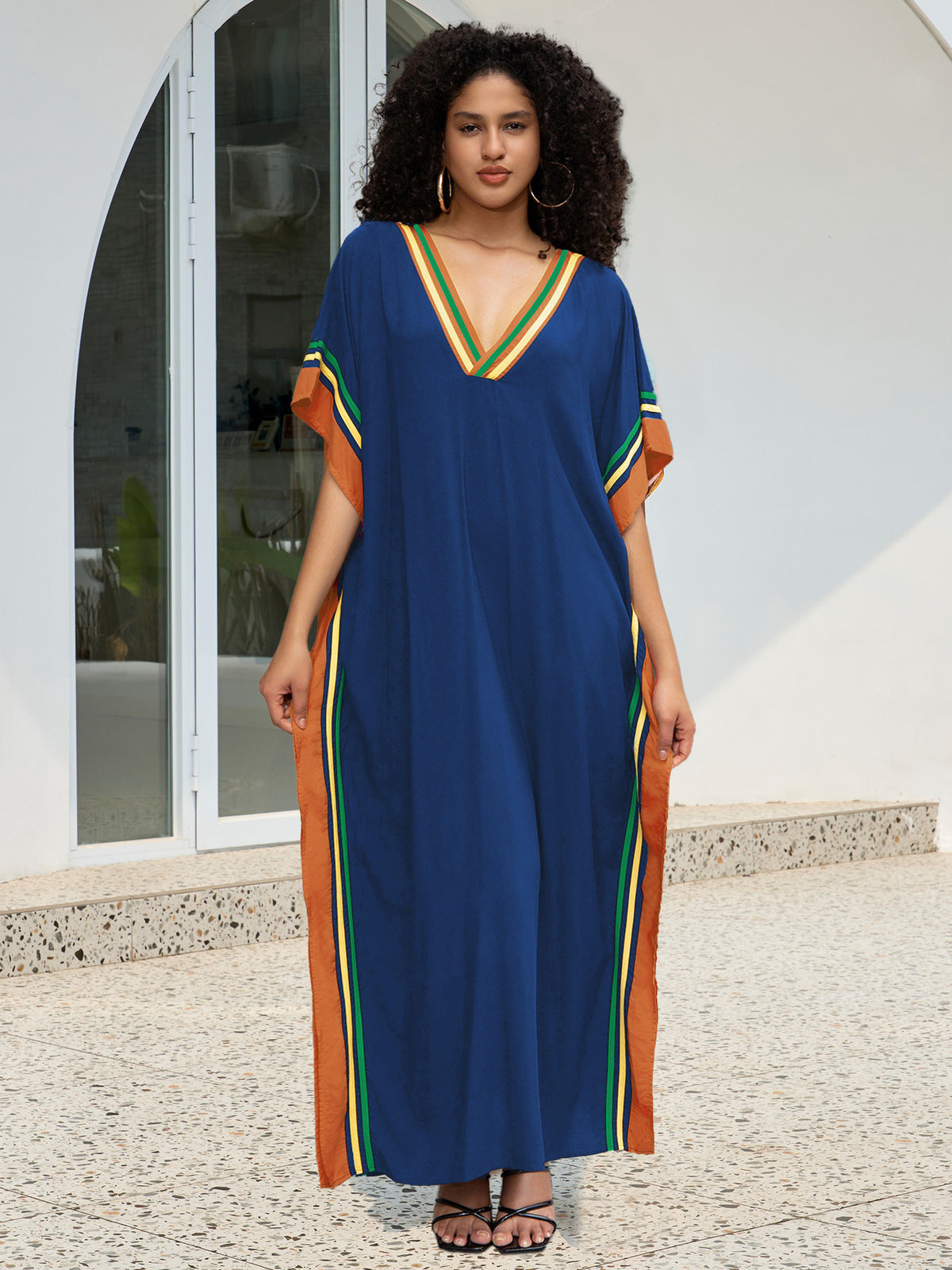 Traje de baño de cuello en V con estampado informal a la moda para mujer