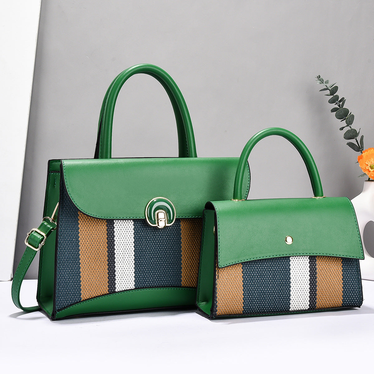 Sac à rabat 2 en 1 à blocs de couleurs pour femme