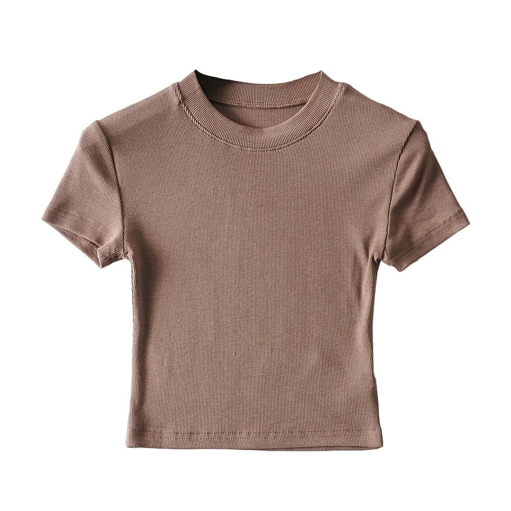 Summer Women Casual Solid Color Blank T-Shirt