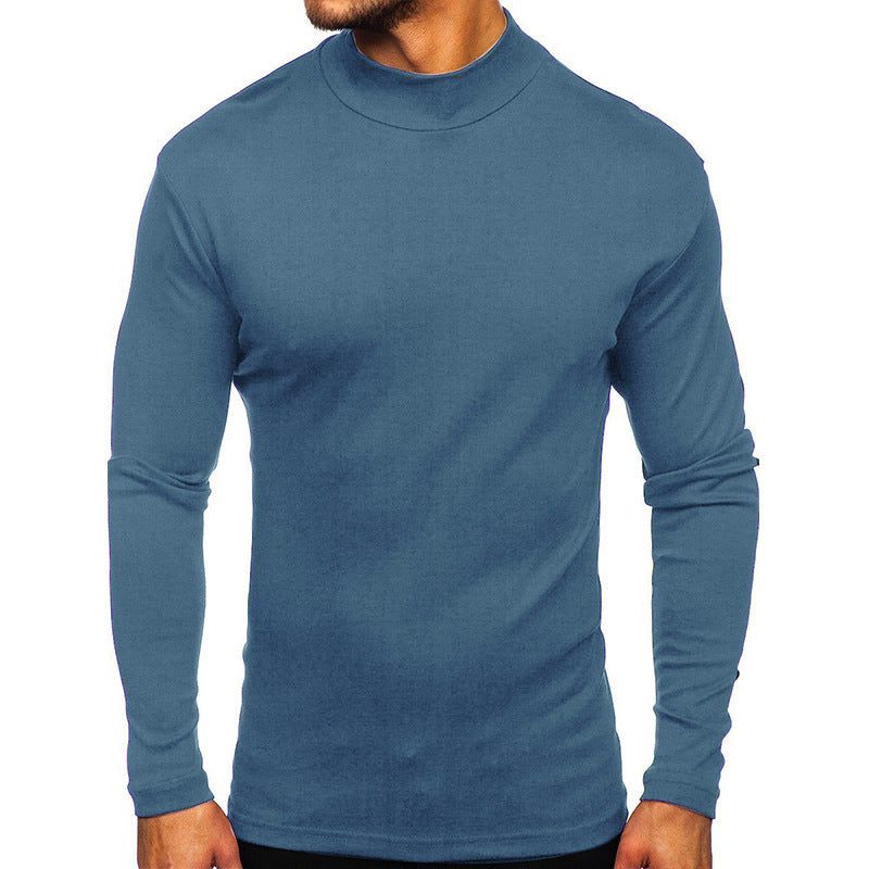 Camiseta básica informal de manga larga de color liso para hombre