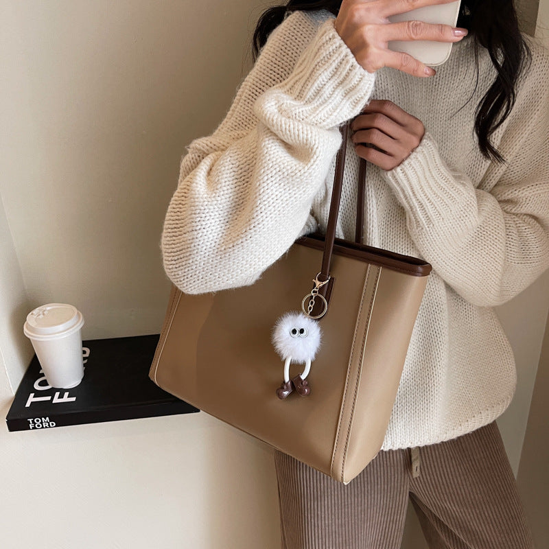 Women Casual Solid Color Large Capacity Tote Bag