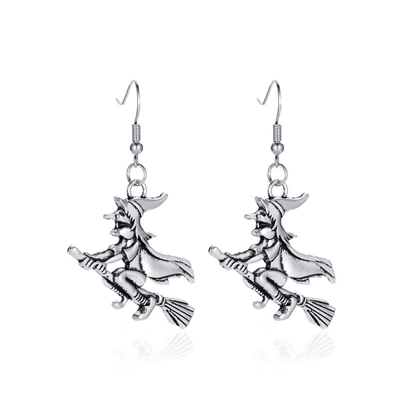 Halloween Skeleton Bat Spider Earrings Alloy Retro Style