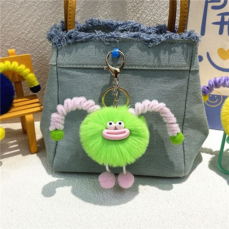 Llavero de peluche con forma de bolso de dibujos animados