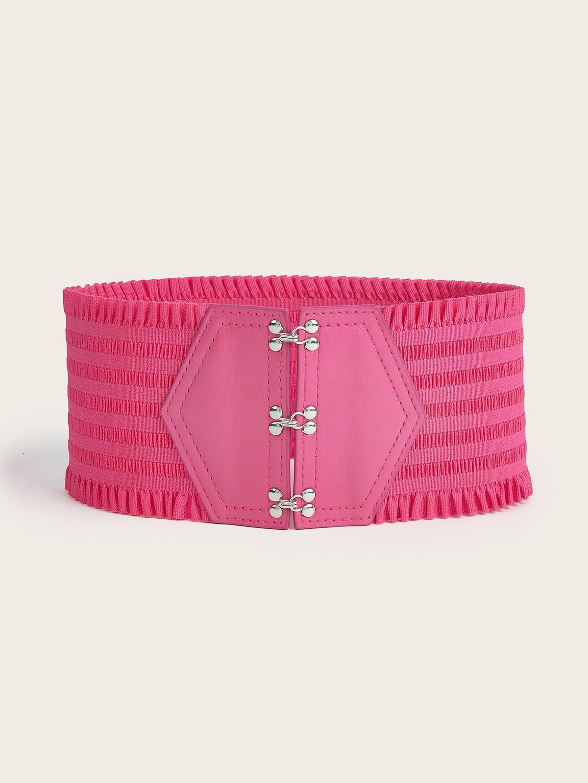 Ceinture large à volants de couleur unie pour femme