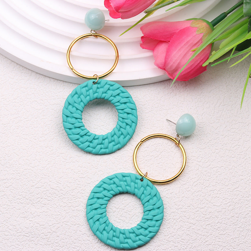 Bohemian Geometric Circular Acrylic Earrings