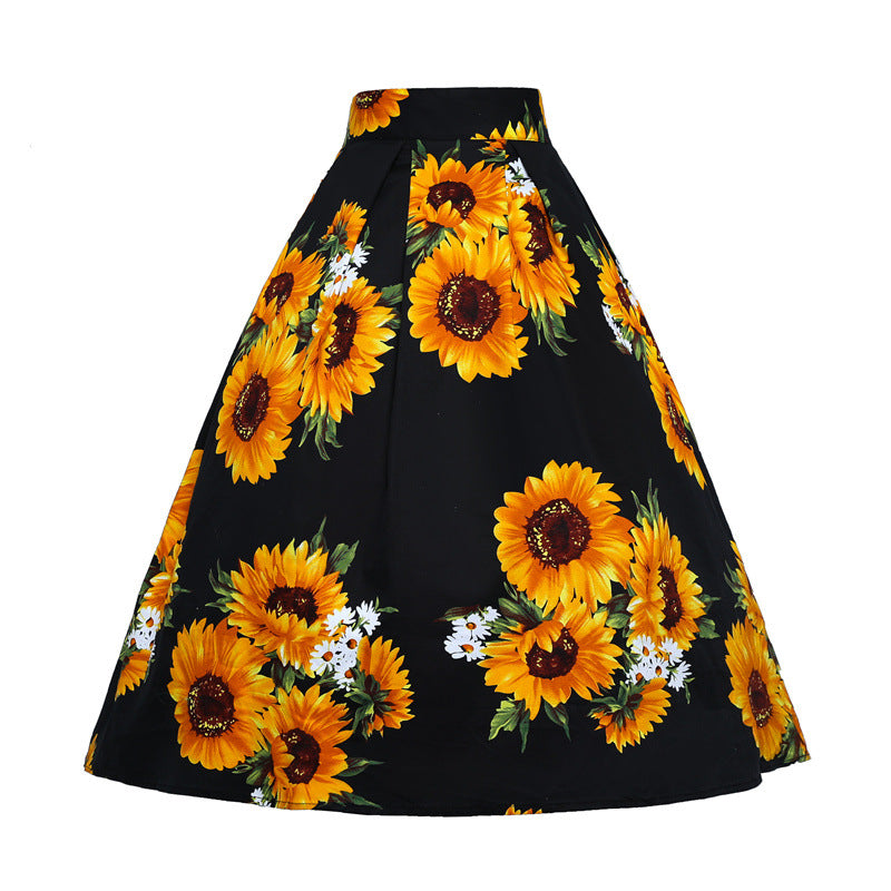 Falda plisada estampada elegante de moda para mujer