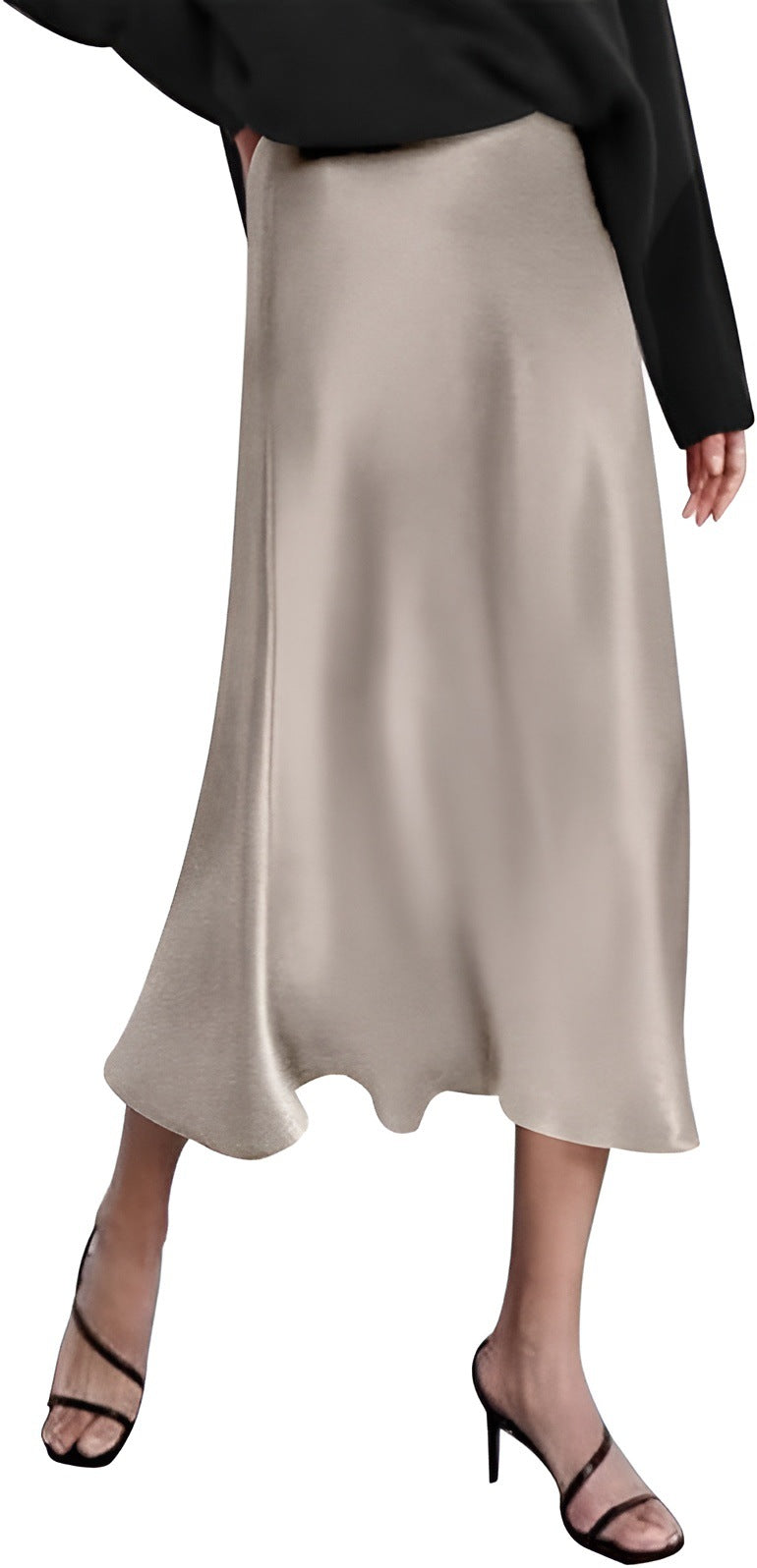 Women Fashion Elegant Solid Color Satin Fishtail Skirt