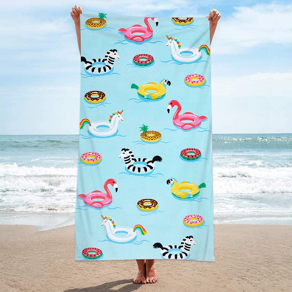 Toalla de playa de secado rápido con estampado de rizo de doble cara