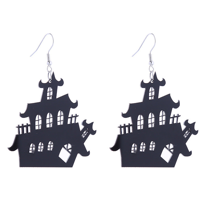 Halloween Women Horror Funny Dark Spider Bat Ghost Witch Acrylic Earrings