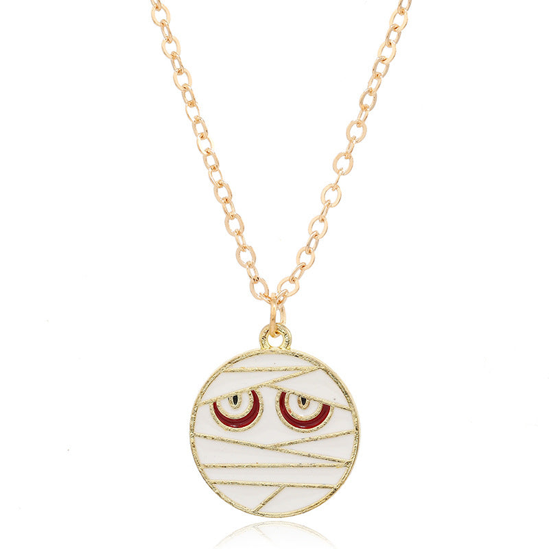 Collar con colgante de monstruo vintage lindo para mujer de Halloween