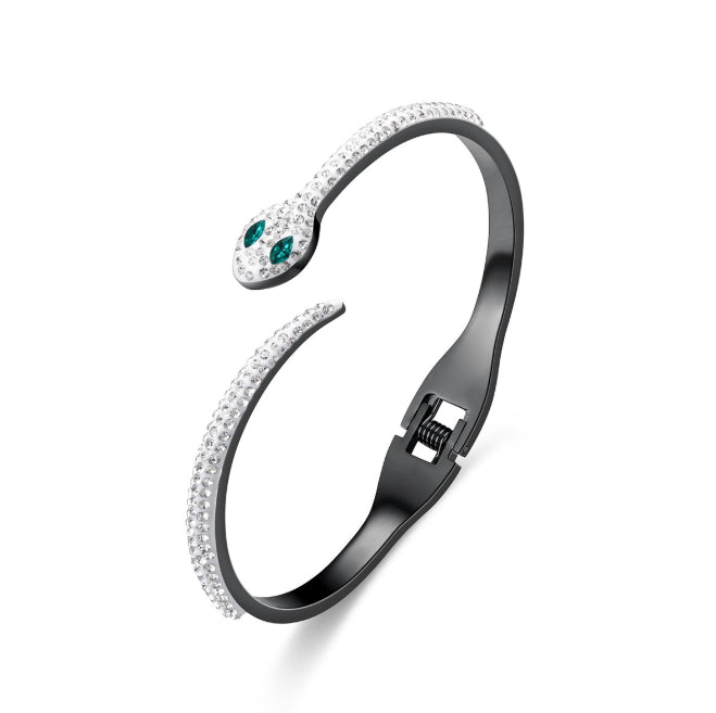 Pulsera de serpiente con circonitas cúbicas sencillas a la moda para mujer