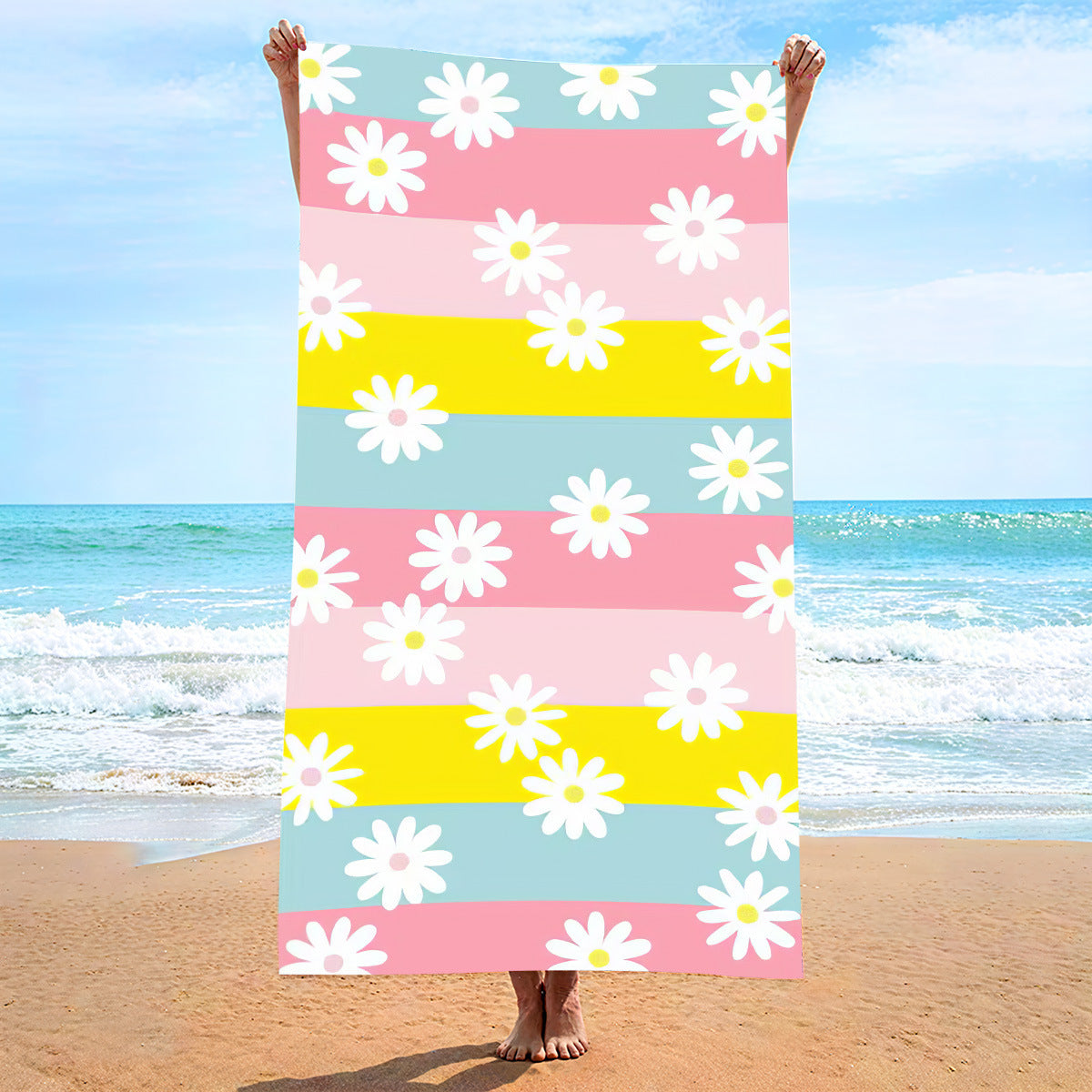 Toalla de playa de secado rápido con estampado informal de moda