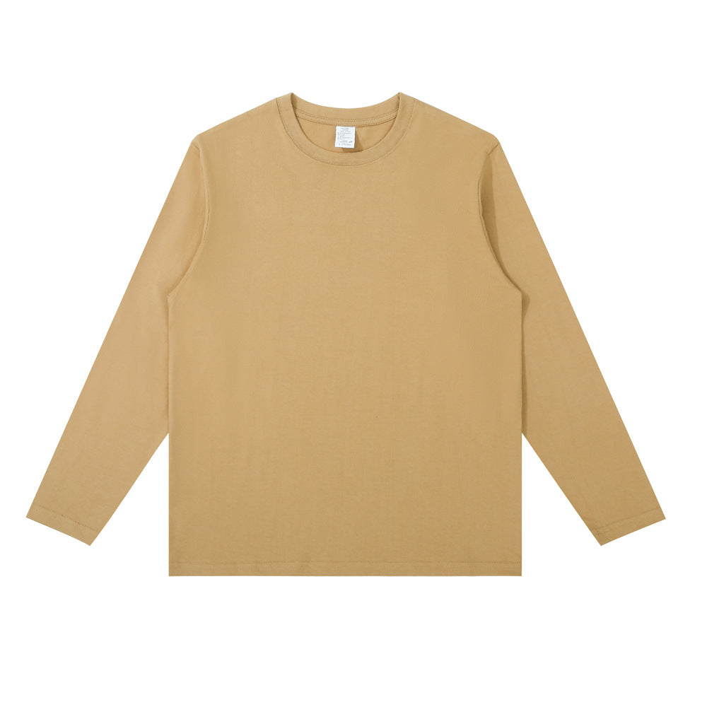 Men And Women Casual Solid Color Long Sleeve Blank T-Shirt