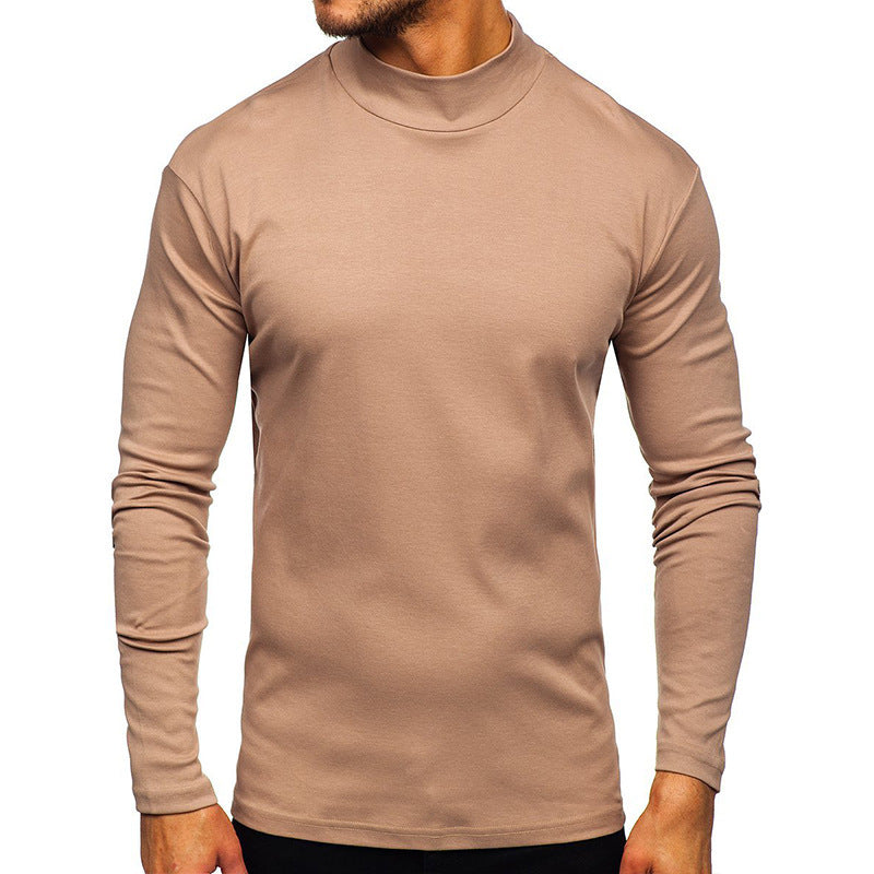 Camiseta básica informal de manga larga de color liso para hombre