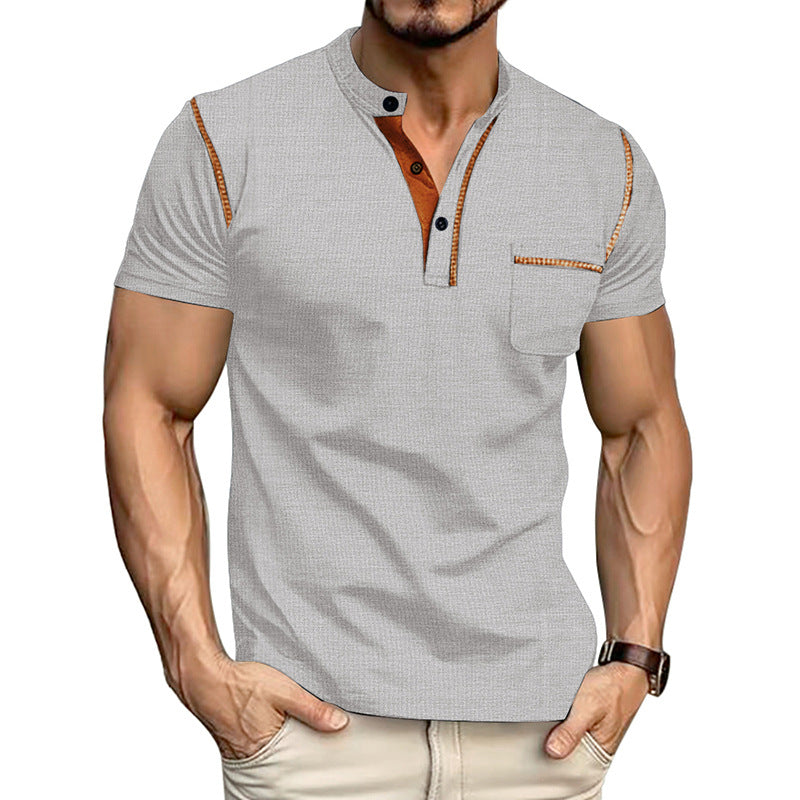Camiseta informal de manga corta de secado rápido para hombre en poliéster
