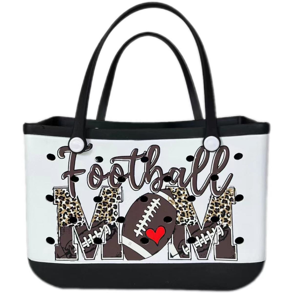Printed Eva Beach Bag with Geometric and Animal Patterns