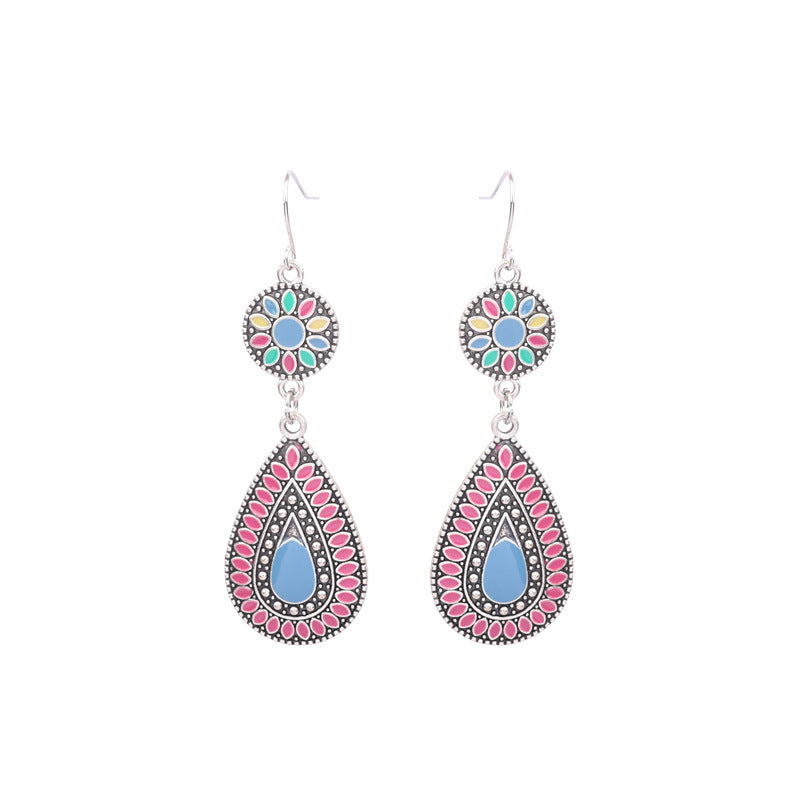Boucles d'oreilles à pompons créatives de style ethnique bohème rétro