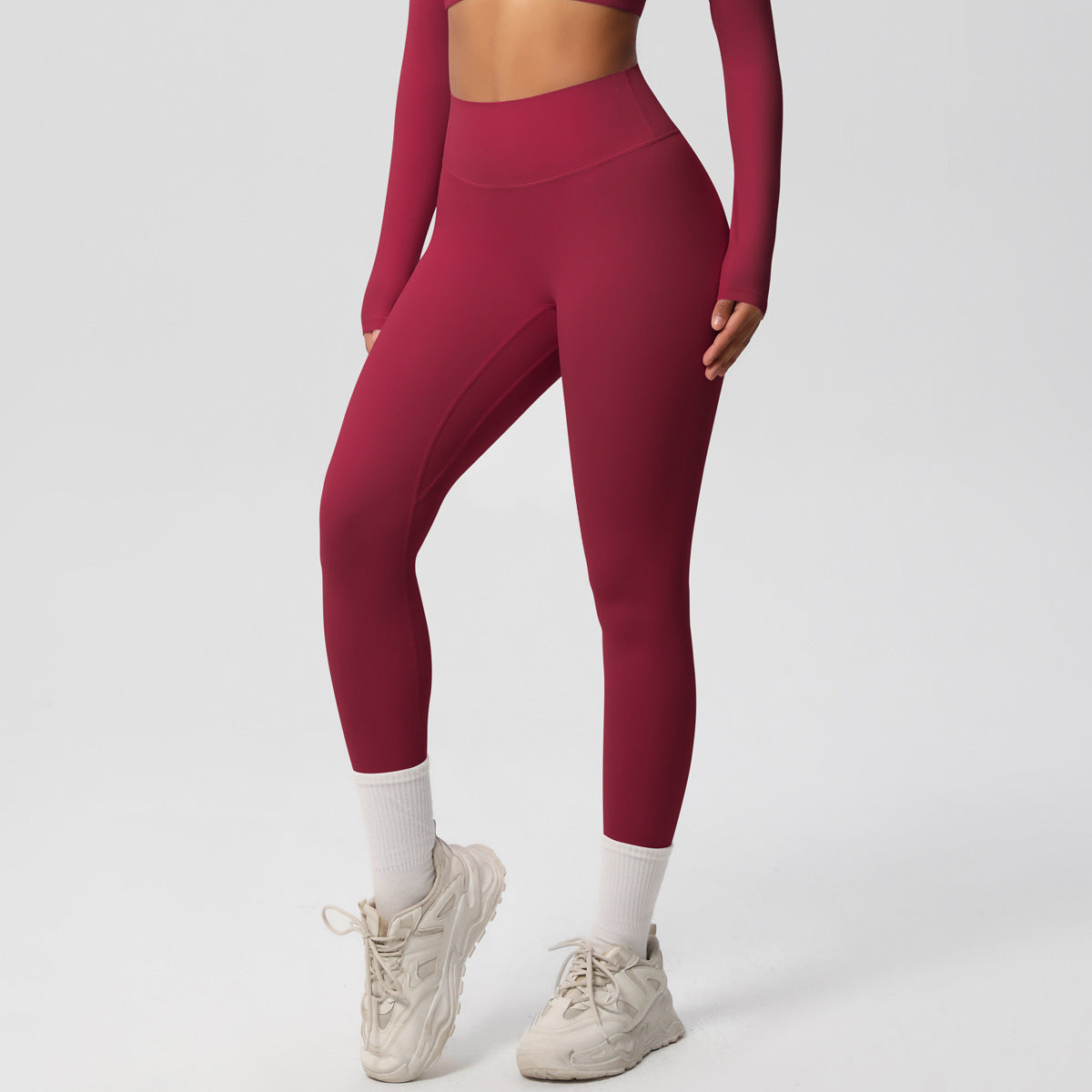 Leggings de yoga taille haute à séchage rapide pour femmes, couleurs unies