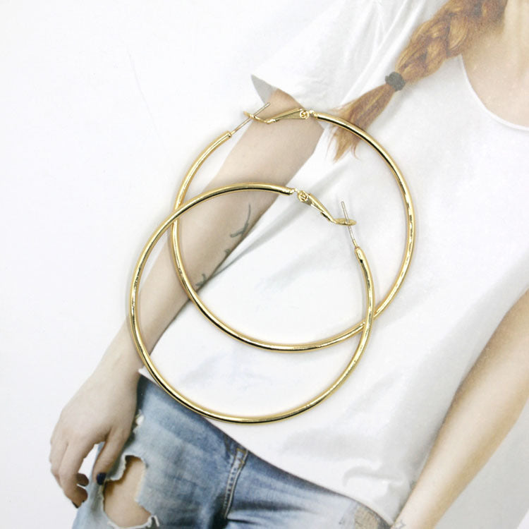 Simple Exaggerated Hoop Earrings in Copper