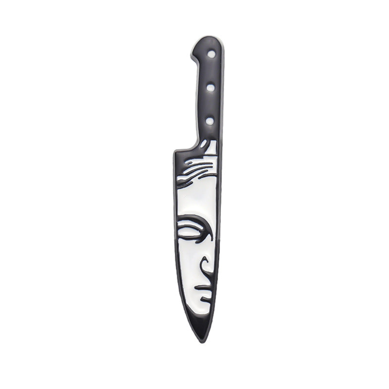 Broche poignard tête de mort punk gothique pour femme Halloween