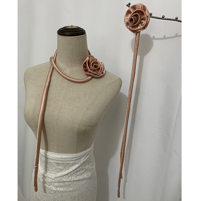 Bufanda fina con flores 3D para mujer