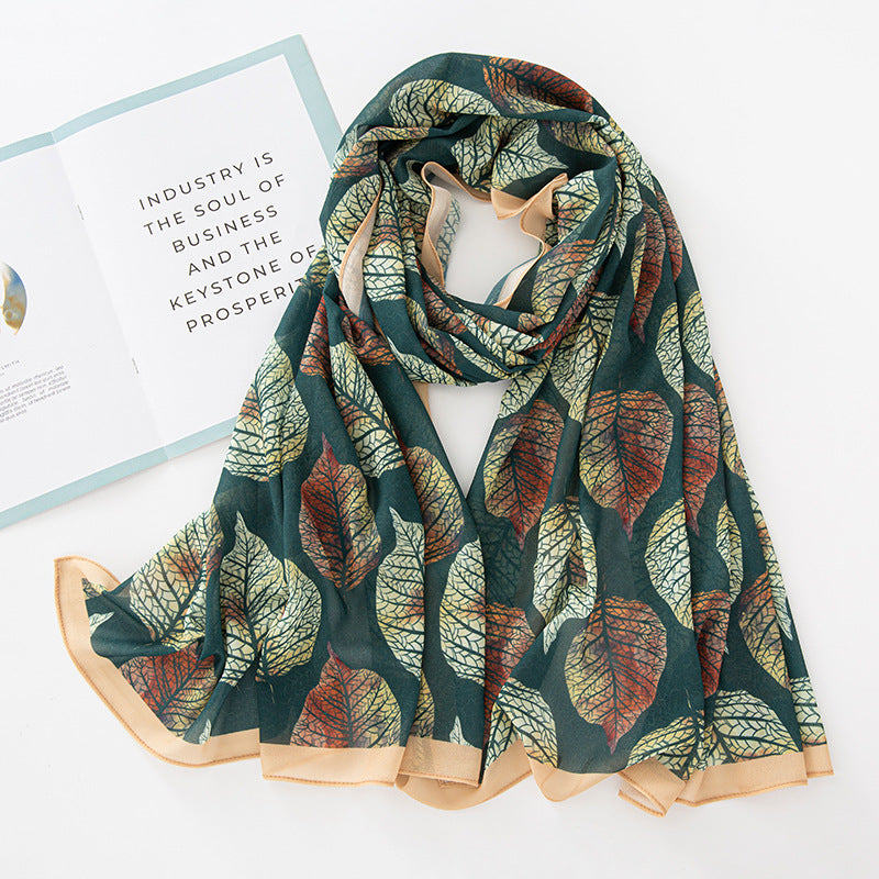 Women Summer Spring Floral Chiffon Long Scarf