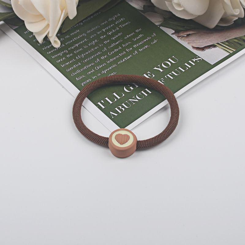 Women Fashion Solid Color High Elastic Rubber Hair Ring