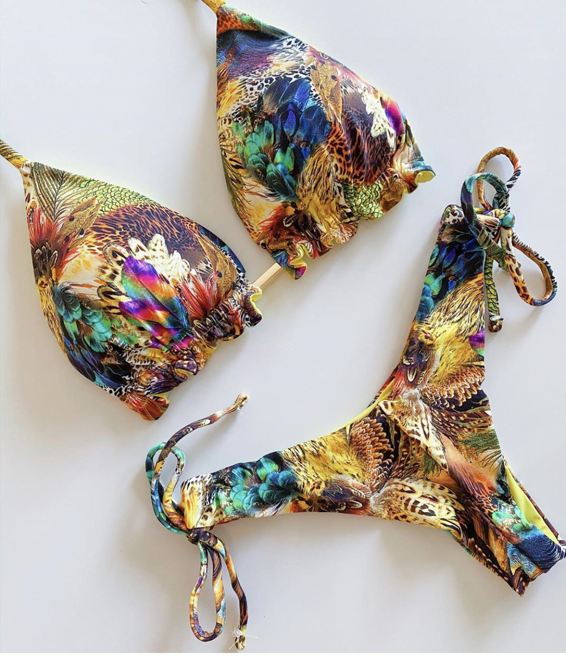 Maillot de bain bikini dos nu imprimé sexy pour femme