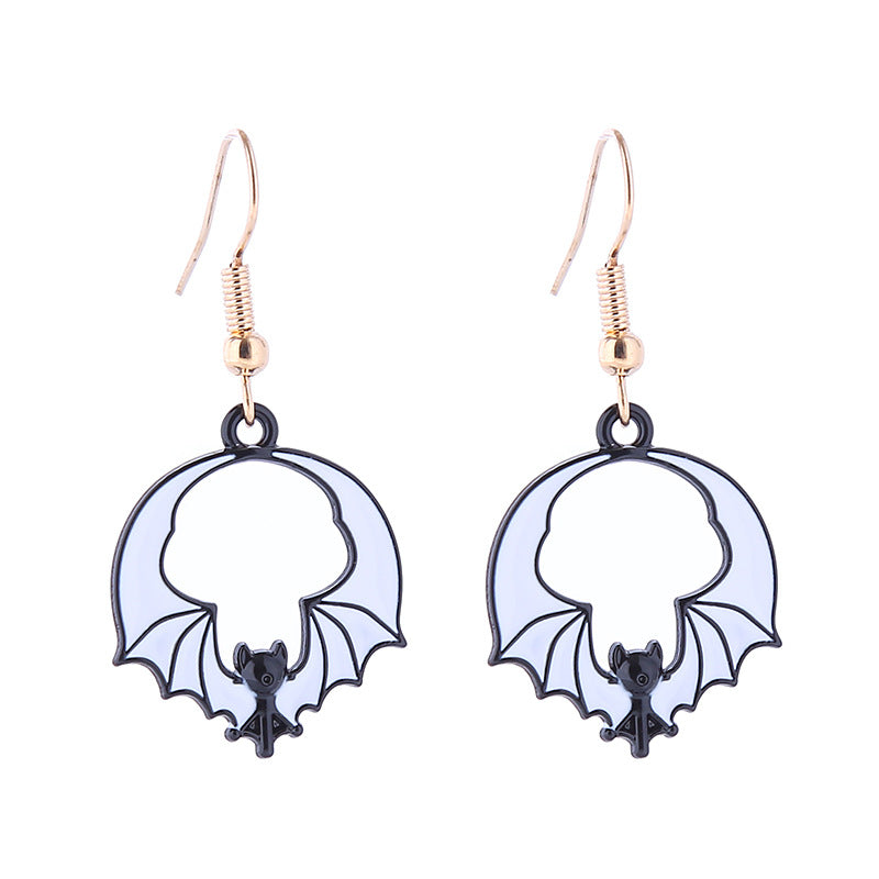 Halloween Women Horror Skull Spider Pumpkin Alloy Earrings