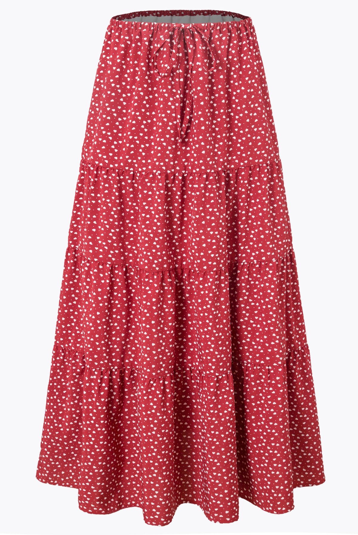 Women Fashion Solid Color Printed High Waist Skirt